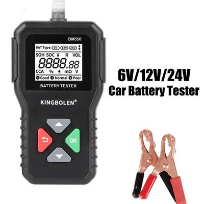 Araba Akü Test Cihazı Siyah Araba Akü Aleti Araba Aksesuarları 100-2000 CCA BM550 Otomatik Akü Analizörü 6V 12V 24V Akü Sistemi Tespit