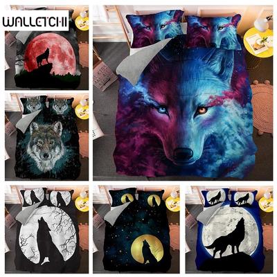 Fashion Wolf Pattern Bedding Sets Animal Duvet Cover Set Queen King Size Quilt Covers With Pillowcase