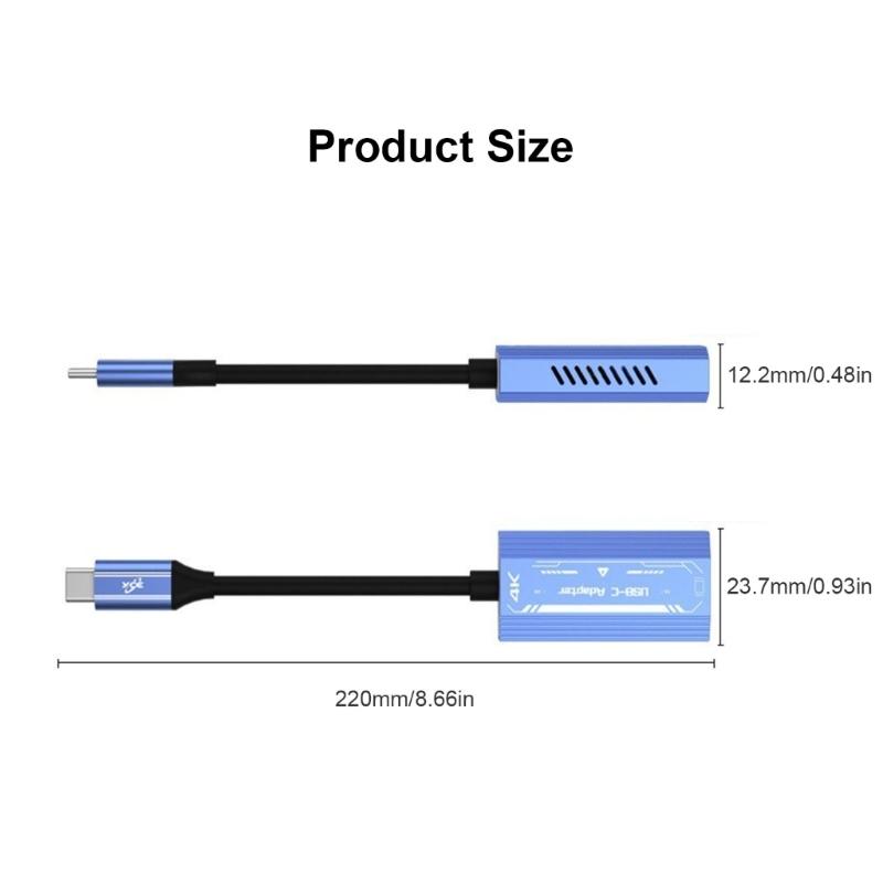 4K60Hz USB Type C Converter Cable Power Supply Adapter Cord for AR Glasses USB C Devices Wide Compatibility