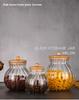 Glass Pumpkin Jar 1600 ml Kitchen Spice Clear Pumpkin Jar With Bamboo Cover Beautiful Striped Lace Sealed Bottle