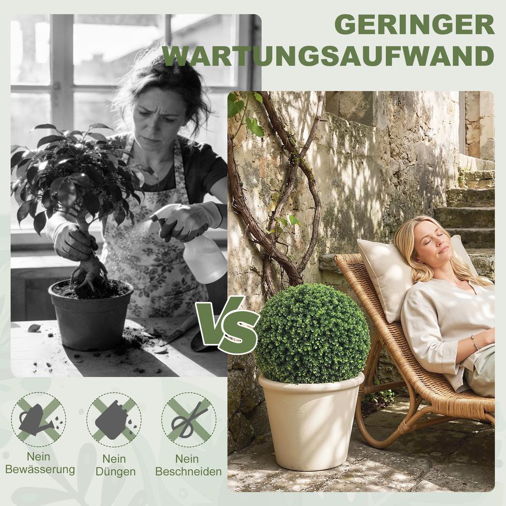 52 Cm Artificial Eucalyptus Balls In a Set of 2, UV-Resistant Decorative Plants with 1086 Leaves for Indoor and Outdoor