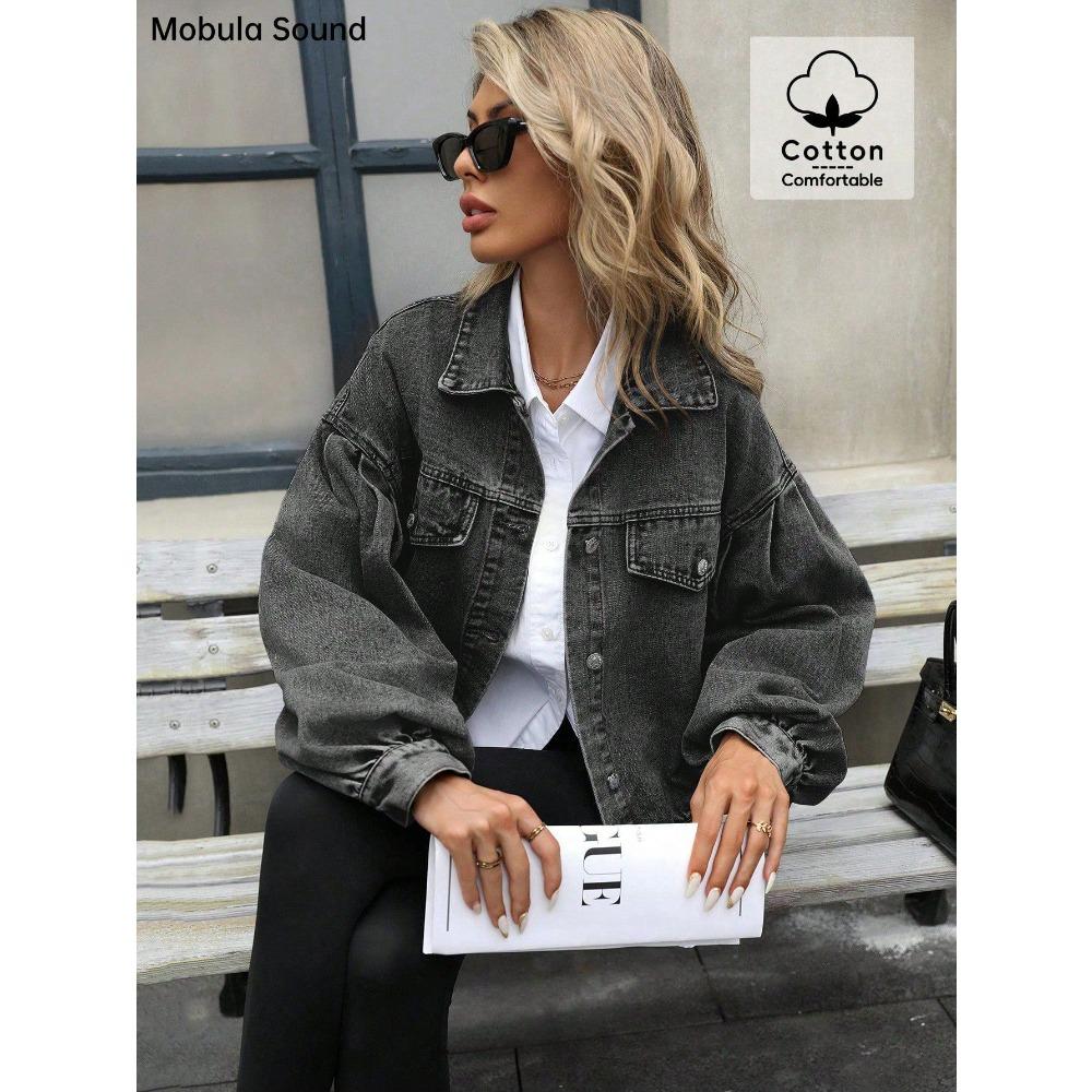 

Fashion Women s INS Casual Street Hipster Loose Versatile Short Denim Jacket XL сірий колір