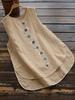 2021 Summer Daisy Print Sleeveless Round Neck Women's Cotton Linen Tank Top