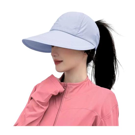 Summer Sun Hat, Wide Brim Sun Protection Hat for Women, UV Blocking Arc Shape Face Slimming Design Beach Travel Outdoor Cap