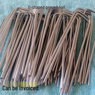 Galvanized U-Shaped Weed Barrier Pegs - Steel Wire Ground Cover & Net Anchors
