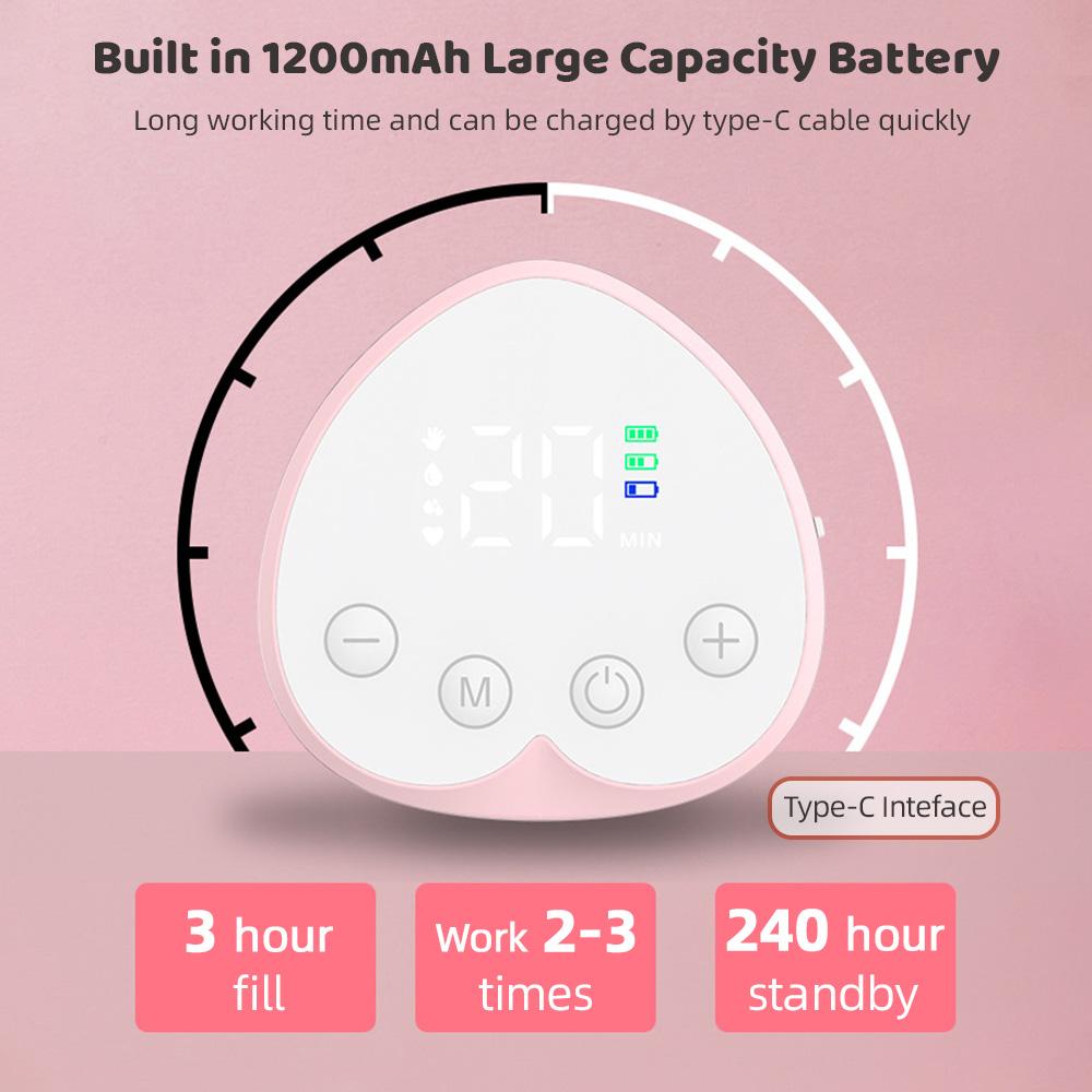 Nositelná odsávačka mateřského mléka Hands-free elektrická odsávačka mléka pro kojení 4 režimy 12 Nízká úroveň sání