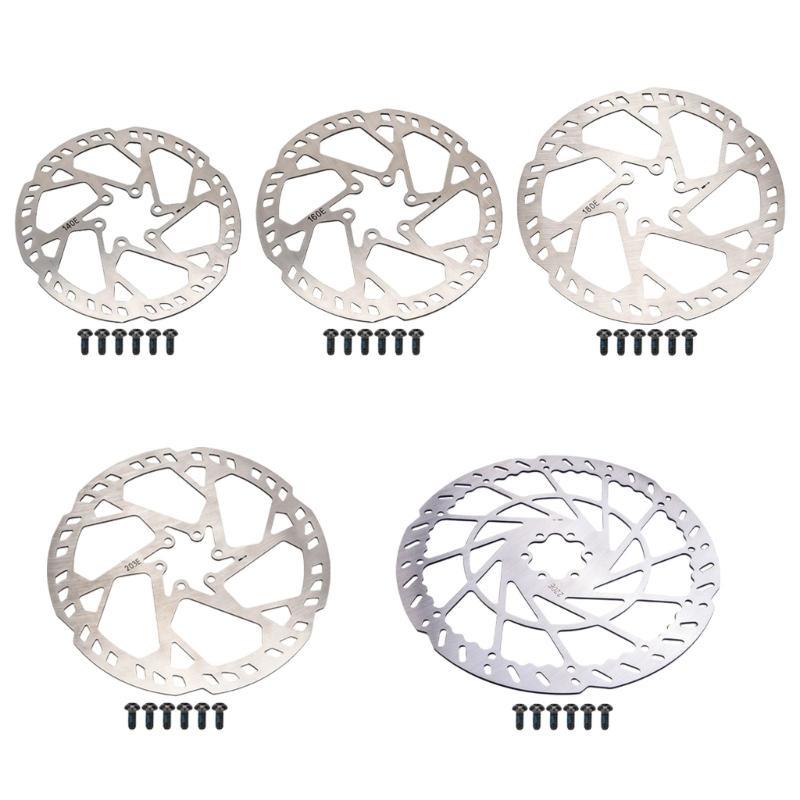 140/160/180/203/220mm Stainless Steels Disc Brake Rotor with Screws Bicycles Disc Brake Rotor for Road Bike, Mountain Bike