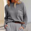 Autumn and Winter Sweaters, Women's Round-neck Long-sleeved Pocket Knitted Sweaters, Laid-back Style Sweaters
