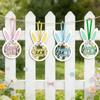 With Bows String Easter Bunny Pendant Wooden Rabbit Hanging Ornaments  Easter Gifts