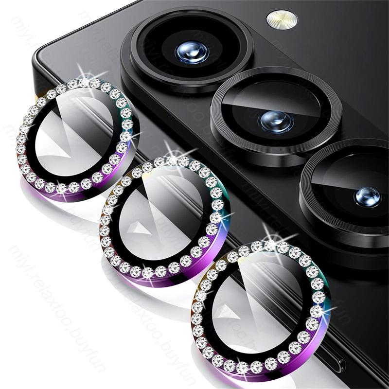 Lyxigt Diamant Aluminiumlegering Härdat Glas Telefonkameraskydd För Samsung Galaxy Z Fold 7 6 5G Linsskyddskåpa