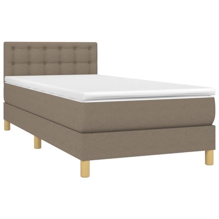 VidaXL Divan Bed with Mattress Taupe 80x200 Cm Fabric 3140893