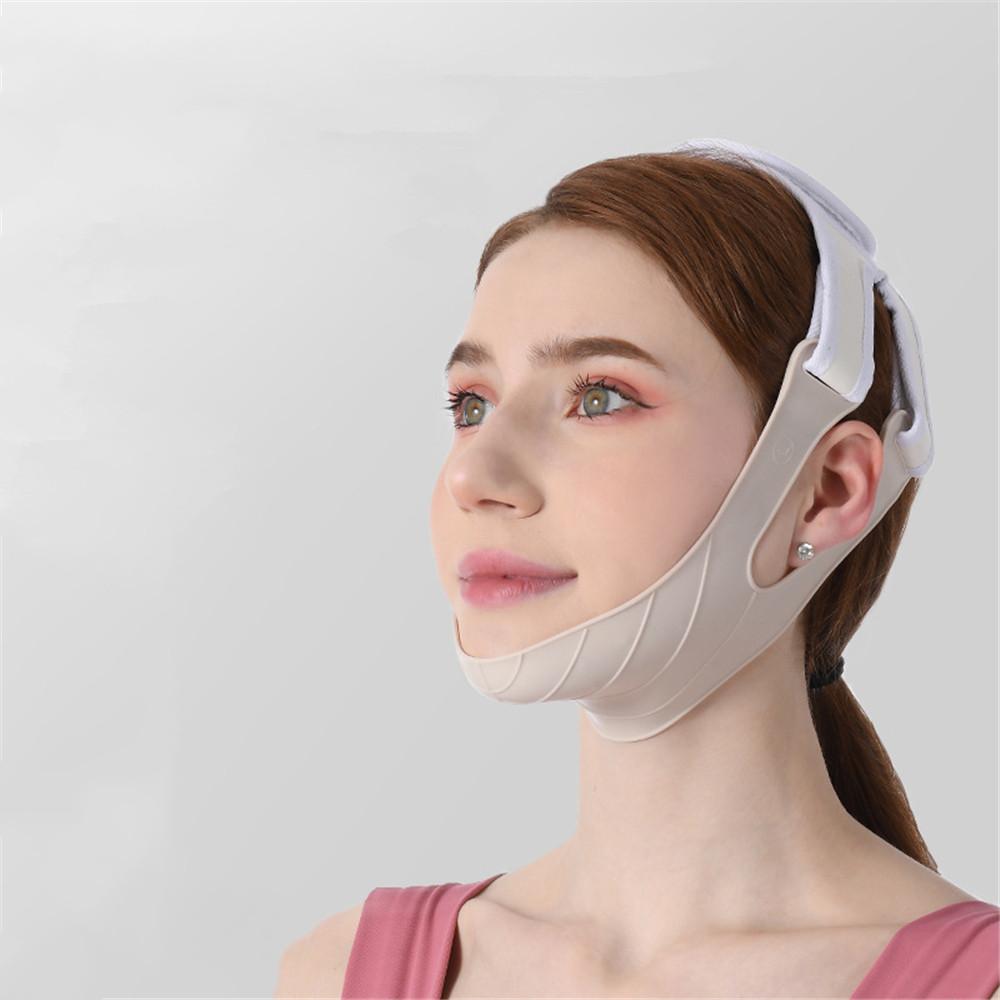 

Силиконовый бандаж для похудения лица V-линия Формирователь лица Подбородок Щеки Лифтинг-ремень Ремешок для подтяжки лица Массажер для лица Инструменты для красоты бежевый