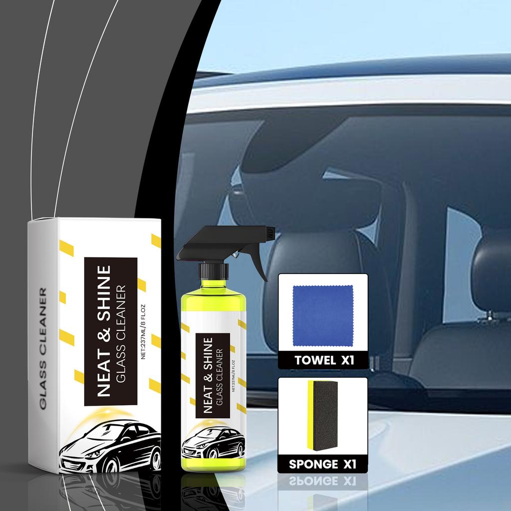 Car Glass Cleaner Car Glass Clean And Clear Decontamination, Rainproof And -fog Cleaner 237ml
