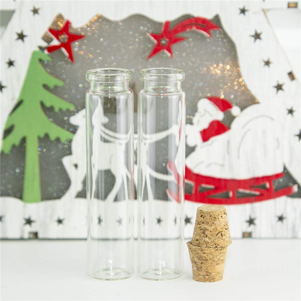 18 X 80 Small Mouth Glass Jar with Cork Capacity Holiday Cute Small Glass Jar Stopper, 13ml, Gift, Decoration,