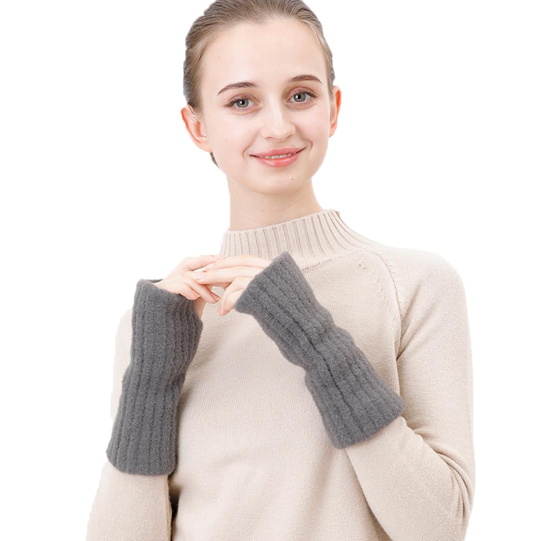 

Warming Fluffy Silk Arm Warmers with Thumb Wrist Warmers for Cold One Size Fits All [Beauty Habits] Women s Holes, Weather, серый