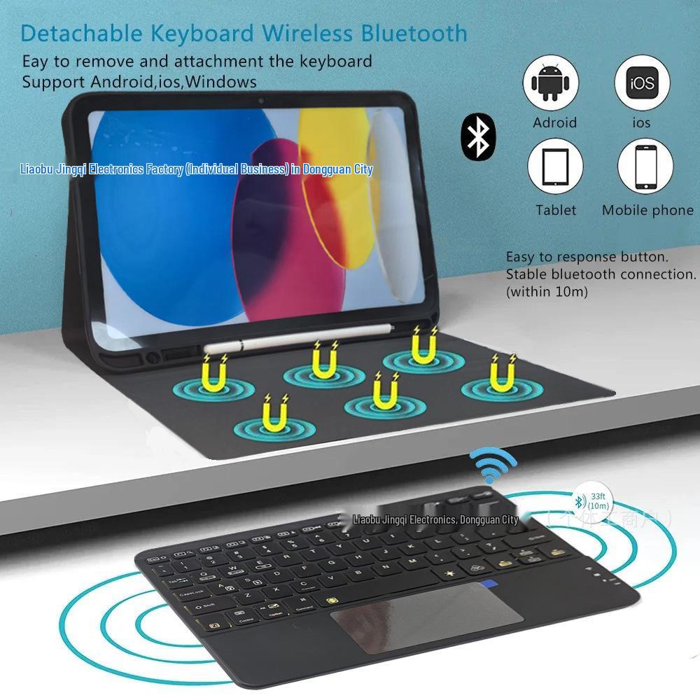 All-in-One Protective Case with Bluetooth Keyboard & Pen Slot for iPad 11/10.9