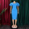Plus Size Women's Dress Summer Temperament Commuter Square Neck Short-sleeved Sexy Hip Dresses