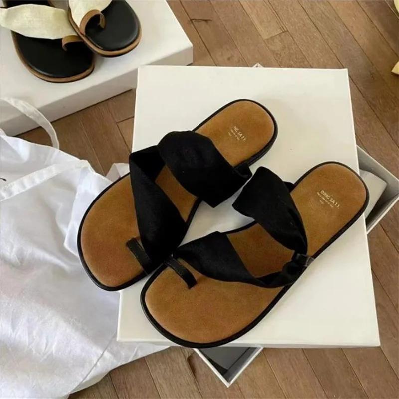 

Модные летние шлепанцы с перемычкой для пальца, женские модные шлепанцы, удобные нарядные шлепанцы, повседневные пляжные шлепанцы для женщин 40 чёрный