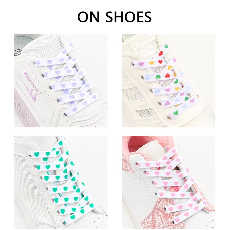 Flat Shoelace Love Heart Shoelaces for Sneakers Casual High Canvas Shoe Laces for AF1/AJ1 Women Men Shoestrings Shoes Accesories