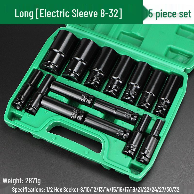 Electric Wrench Socket Set with Extended Hex Heads & Fly Electric Board Tool