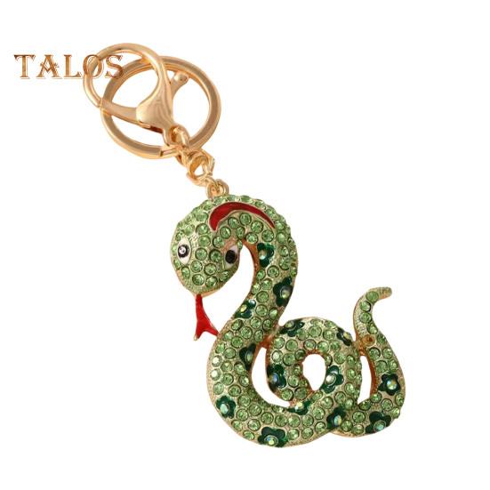 

Брелок-подвеска с блестящими стразами, инкрустированными китайским зодиаком, змеей, брелок для рюкзака, автомобиля, сумки, подвеска, аксессуары зелёный