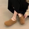 2025 New Flat-Heeled Fleece-Lined Full-Cover Birkies, Winter New One-Piece Warm Cotton Shoes for Women, Casual Fluffy Slippers