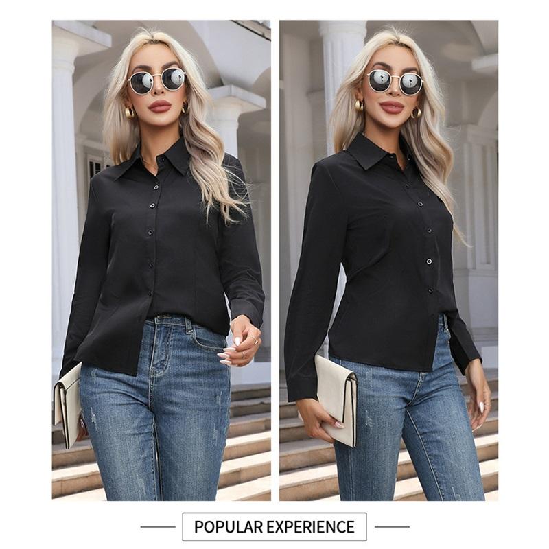 Women's Long Sleeved Shirt Office Work Shirt Casual Top