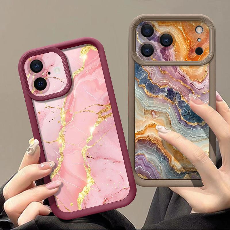Colorful Marble Case For iPhone 17 Pro Max Case iPhone 16 15 14 13 Pro Max 11 17e 16e Shockproof Bumper Soft Silicone Phone Cover Cases