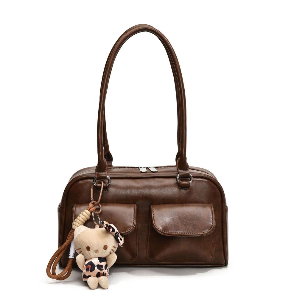 Retro Fashion Hand Carry Tote Bag Women'S Autumn Tide Large Capacity Shoulder Bag Premium Feeling Armpit Bag