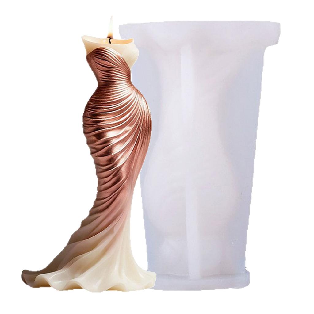 Fishtail Dress Silicone Molds Easy Demoulding Food Grade Silicone for Making Candle Soap Chocolate Wedding Decoration