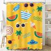 Summer Shower Curtain Set Bright Colorful Watermelon Bath Curtains with Sunglasses Decor for Bathroom 72 x 78 inches (183 cm X 2