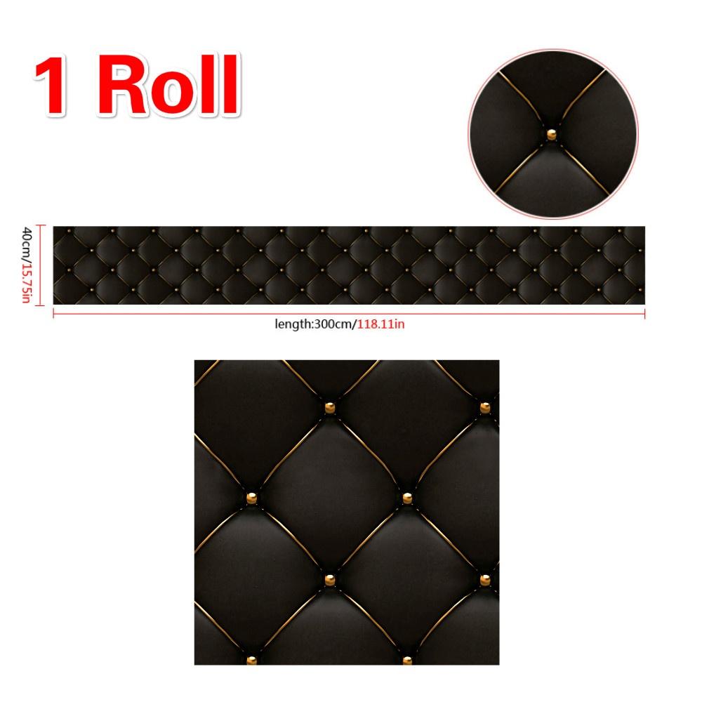 Neu 40*300 cm/Rolle Schwarz Phnom Penh 3D Stereo Leder TV Hintergrund Wand Aufkleber Dekorative Bilder Rem