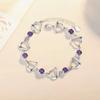 High-quality 925 Sterling Silver custom Heart Purple Crystal Zircon Bracelets For Woman Party wedding Engagement Costume Jewelry