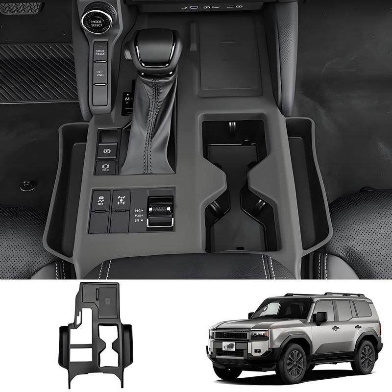 Car Interior Silicone Gear Stick Panel Cover With Storage Box For Toyota Prado J250 LC250 2024-2025 LHD RHD