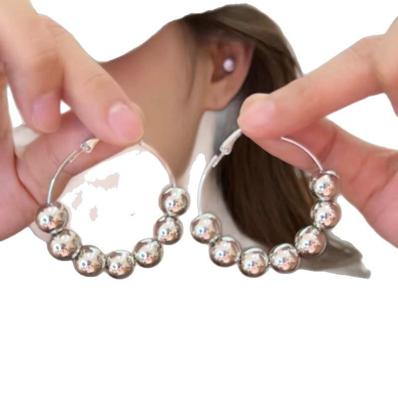 New Personality Exaggerated Geometric Circle Earrings Women, Niche Design High-end Temperament Earrings Internet Celebrity Earrings