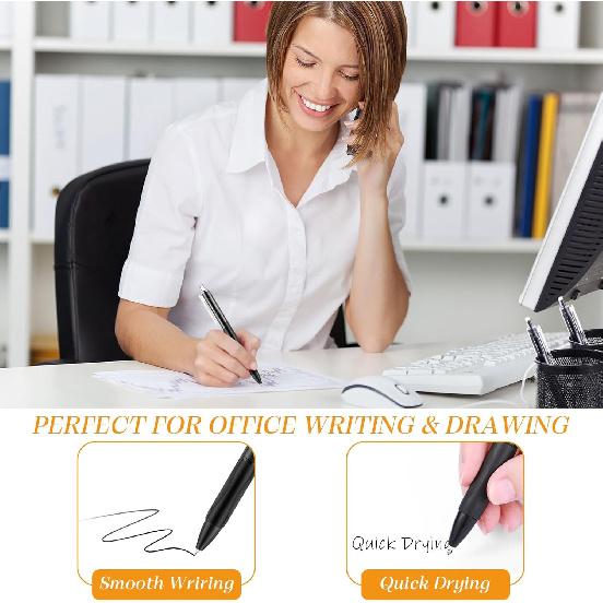 100 Pcs Gel Pens Click Pens Bulk Retractable Medium Point Ballpoint Pens Bulk Ink Pens Writing Pens with Grip for Journaling Drawing Office Business