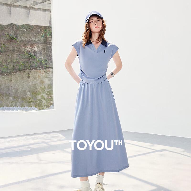 Chuyu Contrast Two-Piece T-shirt & Skirt Set S