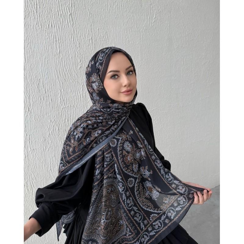 Chiffon Printed Scarf Women Lightweight Wrap Shawl Boho Style Headwrap 170x70cm