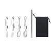 Flatware Lunch Utensils Kitchen Tool Folding Fork Serving Spoon Folding Cutlery Set Tableware