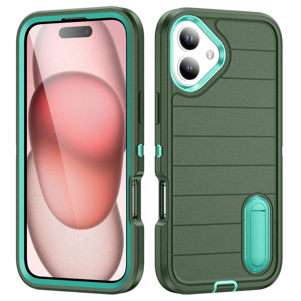 Source Phone Case Hidden PC Stand Protective Case Three In One Flat Stripe for Apple Phone Case