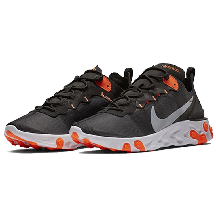 new Nike React Element 55 Black Cool Grey Total Orange