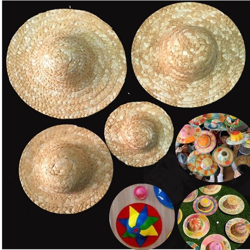 DIY Painting Straw Hat Creative Decoration Art Materials Children Painting Graffiti