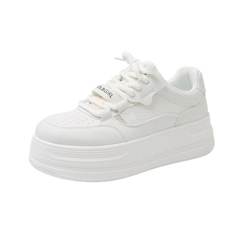 

Little white shoes women s summer platform female students leisure sports versatile board shoes- 40 бежевый