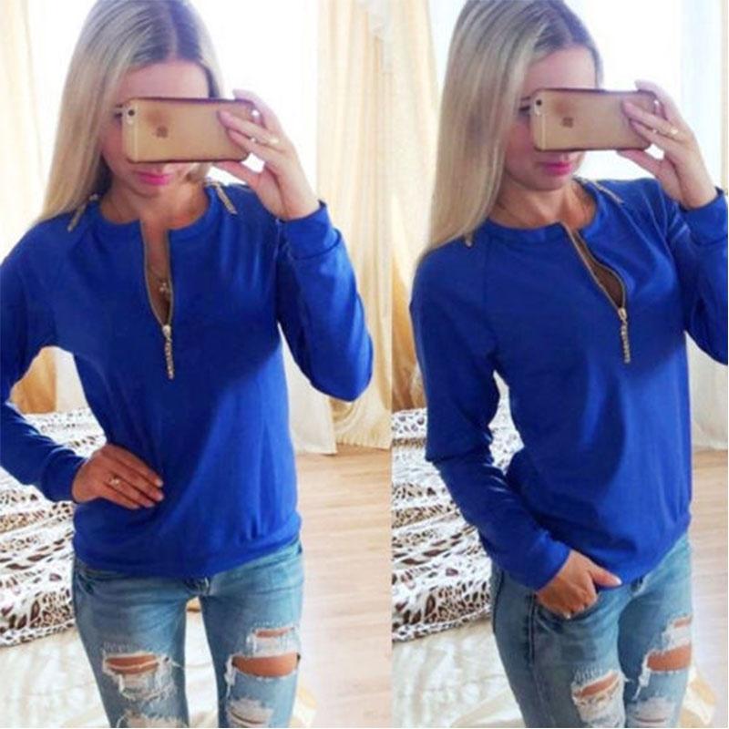 Elegant Women V Neck Casual Sweatshirt With Long Sleeves And Timeless Style