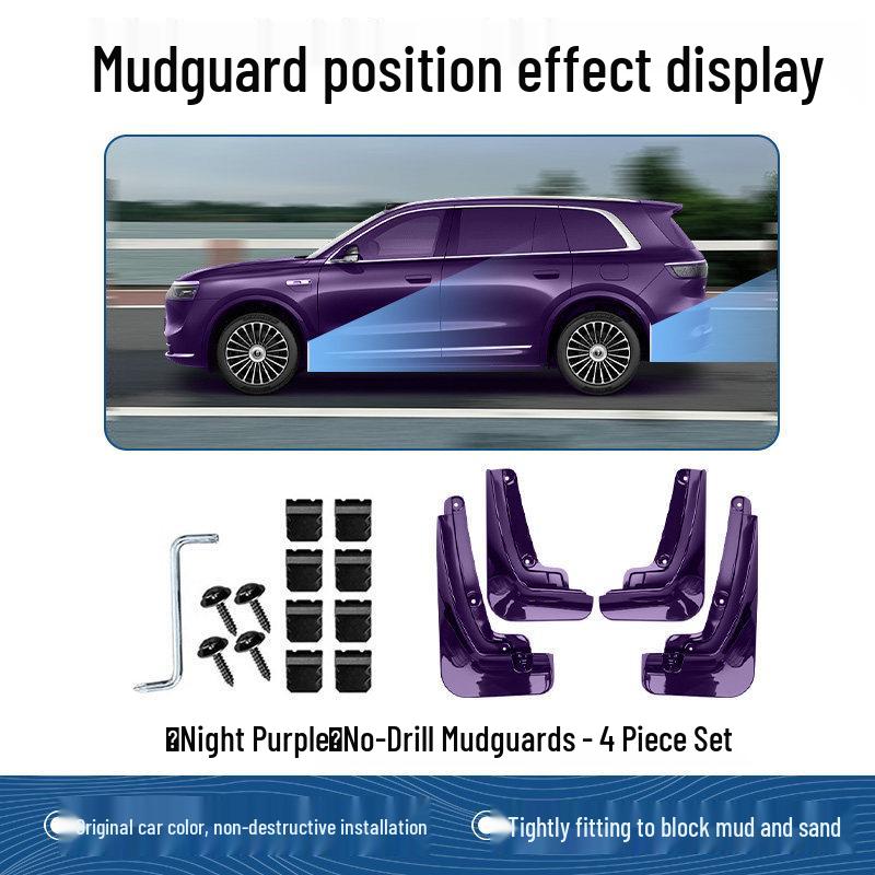 AITO M7-M9 Mudguards: No-Drill, Original Car Color, Non-Destructive Installation for 26 Models