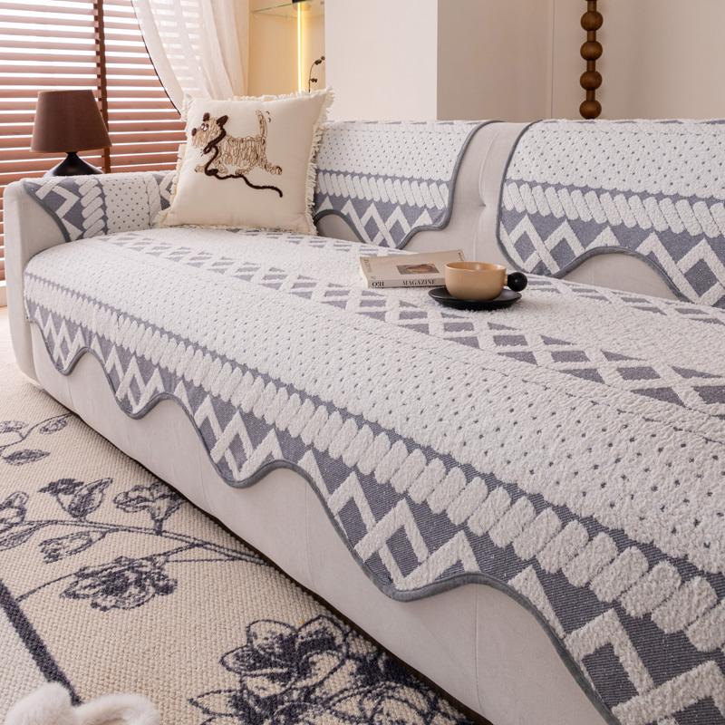 New Alien Sofa Cushion Snow Neil Winter Thick Anti Slip Cushion Straight Line Sofa Cover Cloth
