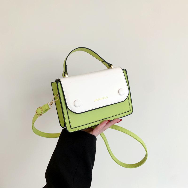 

Контрастная цветная текстура, маленькая свежая и модная сумка через плечо для женщин, весенняя новая маленькая квадратная сумка