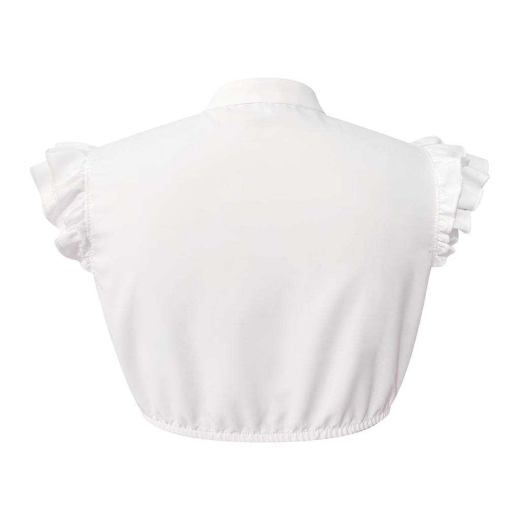 Women's Oktoberfest Crop Shirt Ruffled Sleeve Button Front Bavarian Style Traditional Blouse Lightweight Fabric Summer Top