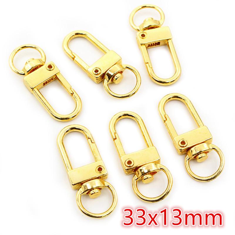 10pcs/lot Snap Lobster Clasp Hooks Gold Silver Plated DIY Jewelry Making Findings for Keychain Neckalce Bracelet Supplies