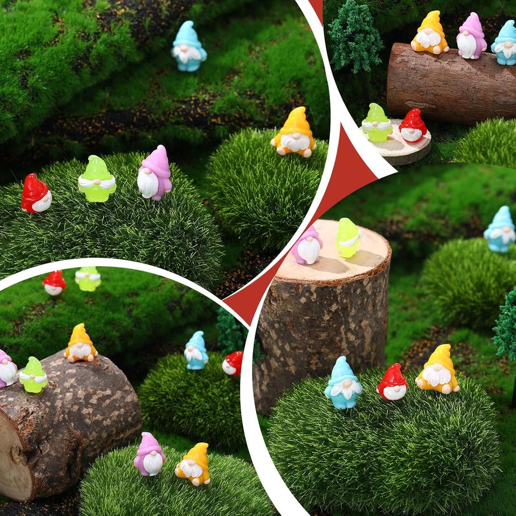 Non-Toxic 10/20Pcs Mini Resin Gnomes Figurines Christmas Ornaments For Xmas Tree Decor Diy Fairy Garden Holiday Gift